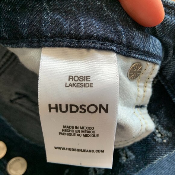 Women's Hudson Rosie High-Rise Wide Leg Crop Lakeside Blue Denim Jeans Size 25 - Picture 5 of 10